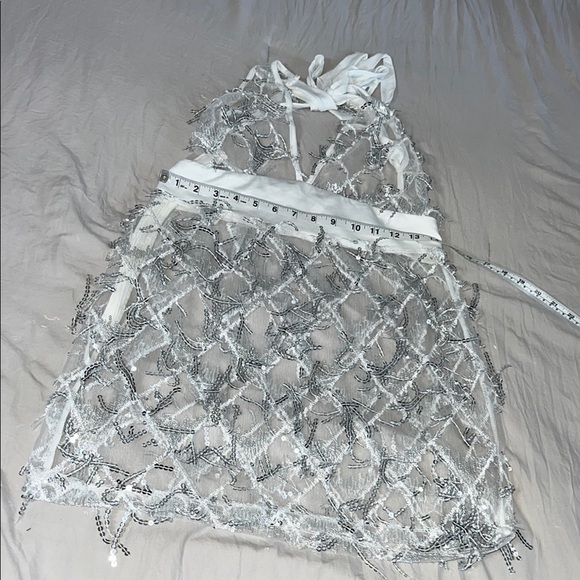 Silver Sequin Fringe Dress - Picture 7 of 8